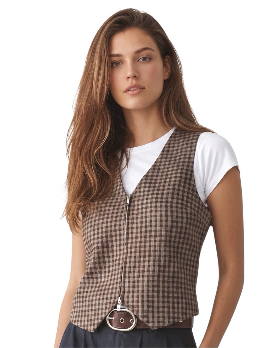 UO Adrian Twill Tailored Vest Top